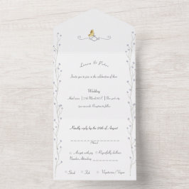 Lavander Floral Wedding Einladung