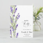 Lavander Greenery Save the Date (Stehend Vorderseite)