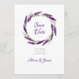 Lavander Kranzhochzeit speichern das Datum Save The Date