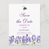 Lavander Lila Simple Save the Date Postkarte (Vorderseite)