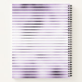 Lavander Metallic Stripes Monogramm-Notebook Notizblock (Rückseite)