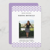 Lavander Polka Dots Foto Abschluss Ankündigung (Vorne/Hinten)