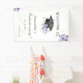 Lavander Purple Floral Graduation welcome banner (Insitu)