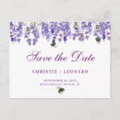 Lavander Simple Elegant Save the Date Postkarte (Vorderseite)