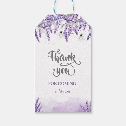 Lavander String Lights Geschenkanhänger (Vorderseite)