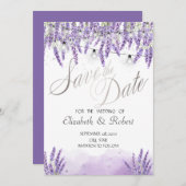 Lavander String Lights Save The Date (Vorne/Hinten)