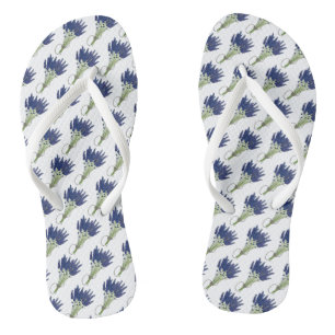 Lavandula Lavender Bouquet Floral Print Lila Badesandalen