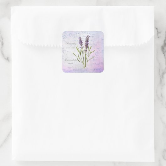 Lavandula Vera Serenity and Calm Quadratischer Aufkleber (Tasche)