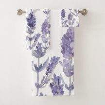 Lavanfelder | Lila Wasserfarben-Blumenmuster