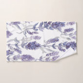 Lavanfelder | Lila Wasserfarben-Blumenmuster Badhandtuch Set (Handtuch)