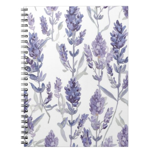 Lavanfelder | Lila Wasserfarben-Blumenmuster Notizblock (Vorderseite)