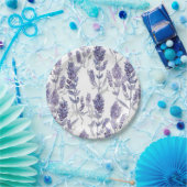 Lavanfelder | Lila Wasserfarben-Blumenmuster Pappteller (Party)