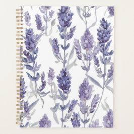 Lavanfelder | Lila Wasserfarben-Blumenmuster Planer