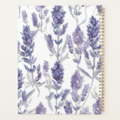 Lavanfelder | Lila Wasserfarben-Blumenmuster Planer (Rückseite)
