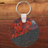 Lavastrom aus dem Krater des ausbrechenden Vulkans Schlüsselanhänger (Vorderseite)