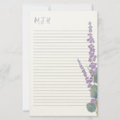 Lavastruzen-Eukalyptus-liniertes Schreibpapier mit Briefpapier (Vorderseite)