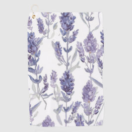 Lavaszfelder | Lila Aquarell-Blumenmuster Golfhandtuch
