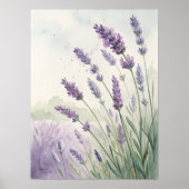 Lavatendel-Feld-Wandkunst | Lila Lavendelblüten. Poster (Vorne)