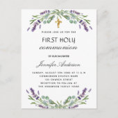 Lavateur eucalyptus violet florale einladungspostkarte (Vorderseite)