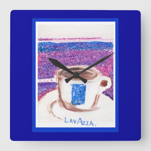 LaVazza Clock Quadratische Wanduhr (Vorderseite)