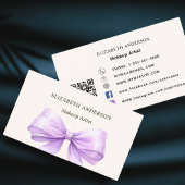 Lavder bow beige creme qr Code Social Media Visitenkarte