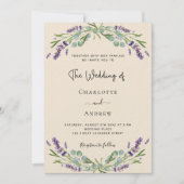 Lavder violet beige QR-Code UAWG Luxus Hochzeit Einladung (Vorderseite)