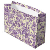 Lavendar Roses Große Geschenktüte (Rückseite Schrägansicht)