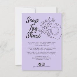 Lavendar Snap Tag Share Business Thank You Card Dankeskarte