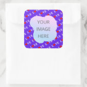 Lavende LIEBE Stylish Quadratischer Aufkleber (Tasche)