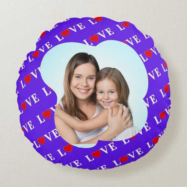Lavende LIEBE Stylish Rundes Kissen (Vorderseite)