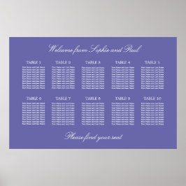 Lavendel 10 Tisch Hochzeitsstühle Chart Poster
