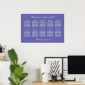 Lavendel 10 Tisch Hochzeitsstühle Chart Poster (Heimbüro)