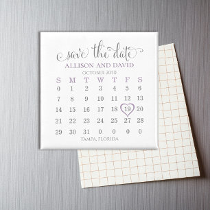 Lavendel 5 Reihen Kalender Termin speichern Hochze Magnet