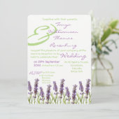 Lavendel-Abends-Einladung Einladung (Stehend Vorderseite)