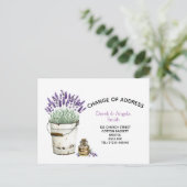 Lavendel Adressenänderung, neue Adresse Ankündigungspostkarte (Stehend Vorderseite)