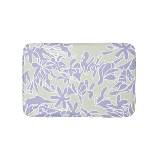Lavendel Agapanthus-Blüten-Sage Grün Badematte (Vorderseite)