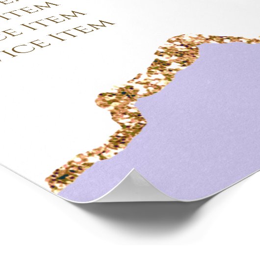 Lavendel Agate Preisliste Poster (Ecke)