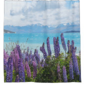 Lavendel am Seeufer Duschvorhang (Vorderseite)