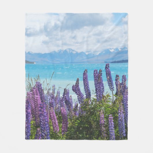 Lavendel am Seeufer Fleecedecke (Vorderseite)