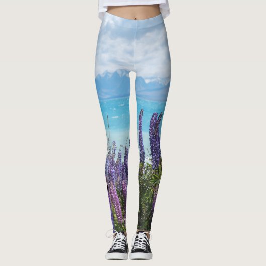 Lavendel am Seeufer Leggings (Vorderseite)