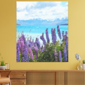 Lavendel am Seeufer Leinwanddruck (Insitu (Wohnzimmer))