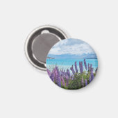 Lavendel am Seeufer Magnet (Vorderseite/Rückseite)