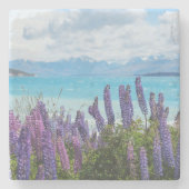 Lavendel am Seeufer Steinuntersetzer (Vorderseite)