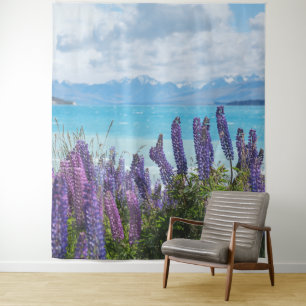 Lavendel am Seeufer Wandteppich