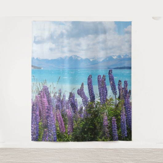 Lavendel am Seeufer Wandteppich (Vorderseite)