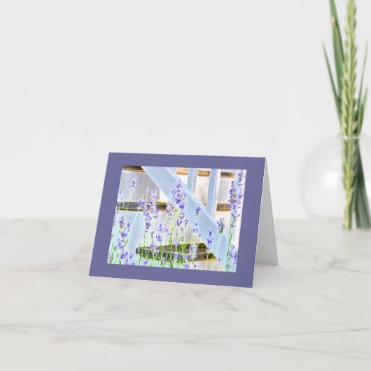Lavendel an der Treppe Karte (Vorderseite)
