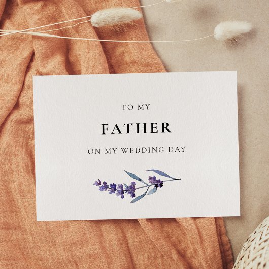 Lavendel an meinen Vater auf meiner Hochzeitkarte Einladung