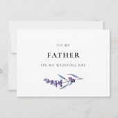 Lavendel an meinen Vater auf meiner Hochzeitkarte Einladung (Vorderseite)