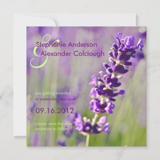 Lavendel ・ Ankündigung Datum freihalten (Vorderseite)