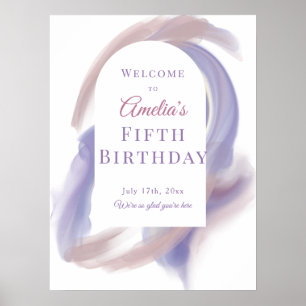 Lavendel-Aquarell-Abstrakt-Geburtstags-Willkommens Poster